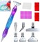 16pcs Silver Metal Tips Diamond Painting Pen Kits, 6pcs Stainless Steel Tips, 6 Glue Clays, 2 Finger Sleeves , 5D Diamond Painting Accessories Tools for DIY Craft, Comfort Grip and Faster Drilling